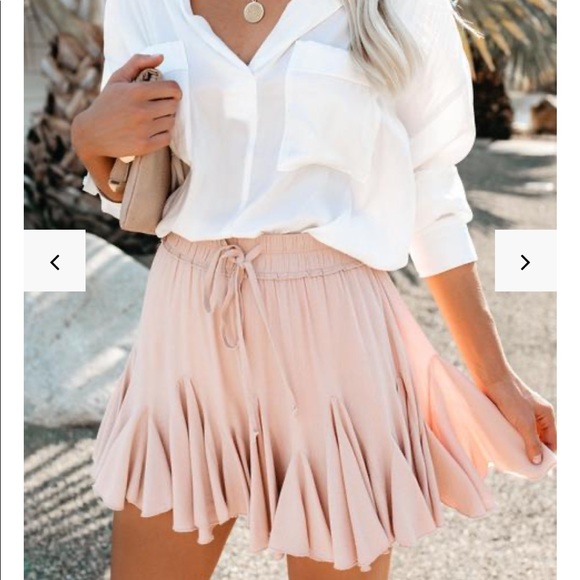 Vici Dresses & Skirts - Vici Blush Swing + Shout Ruffle Mini Skirt